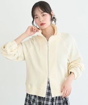 ダブルジップワッフルカーディガン