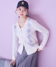 アーガイルニットカーディガン