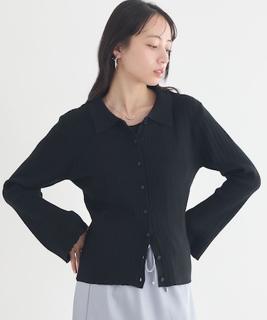 レギュラーカラーニットカーディガン