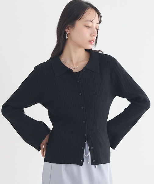 レギュラーカラーニットカーディガン