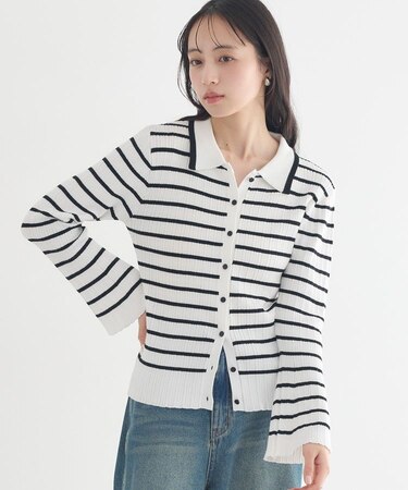 レギュラーカラーニットカーディガン