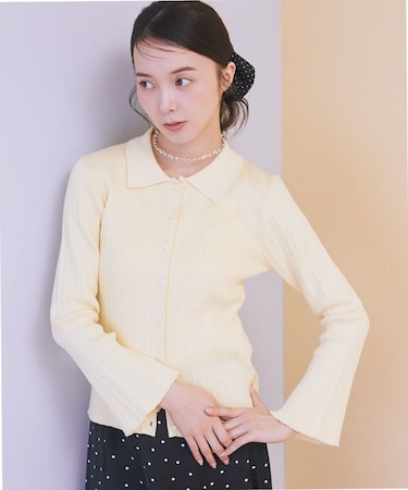 レギュラーカラーニットカーディガン