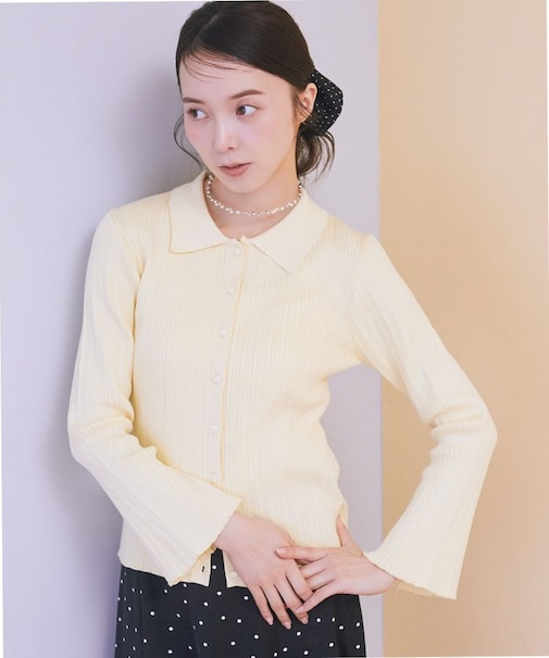 レギュラーカラーニットカーディガン