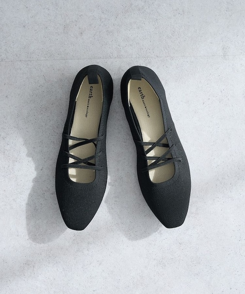 レースアップニットバレーシューズ