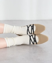 レースアップニットバレーシューズ