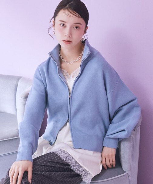 ダブルジップカーディガン