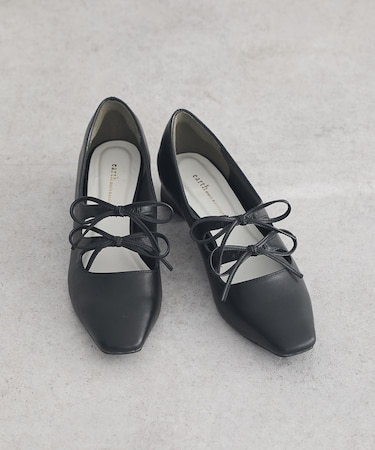 Wリボンパンプス