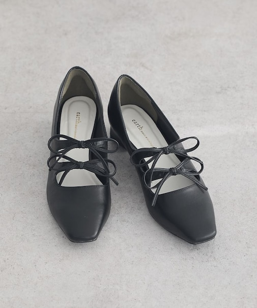 Wリボンパンプス