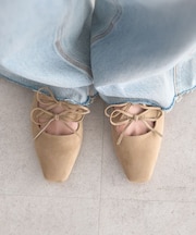 Wリボンパンプス