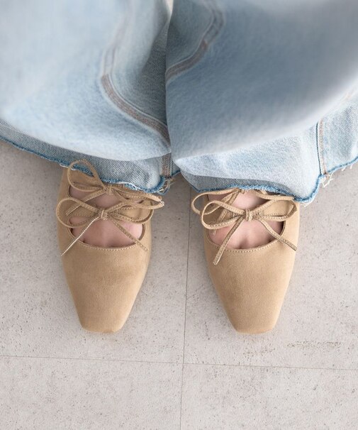 Wリボンパンプス