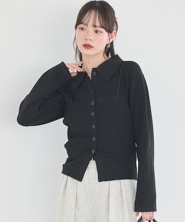 襟付きニットアンサンブル