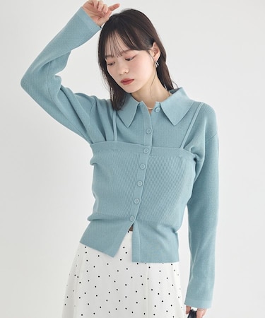 襟付きニットアンサンブル