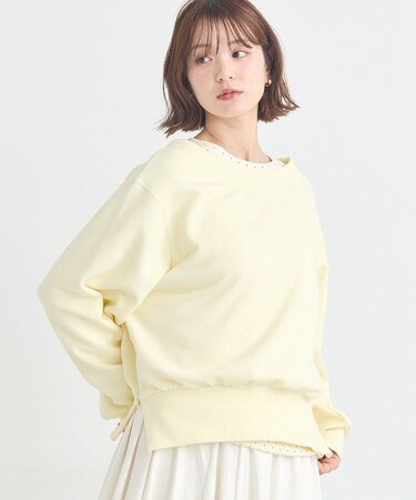 裾スリット裏毛プルオーバー