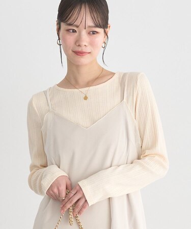 ランダムチェーンリブバックレースプルオーバー