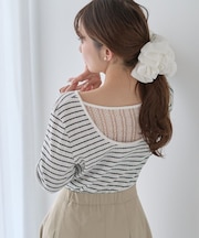 ランダムチェーンリブバックレースプルオーバー