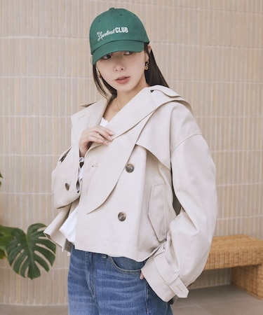 2WAYフードショートフレアトレンチ