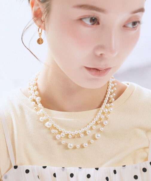 3連パールネックレス