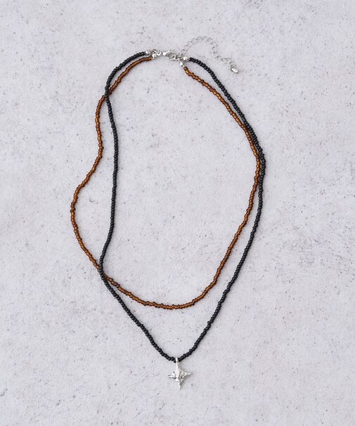 ビーズ2連ネックレス