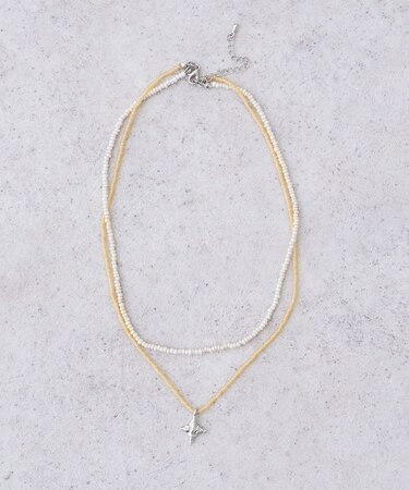 ビーズ2連ネックレス