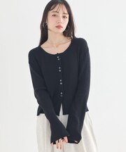 リブクロップドカーディガン