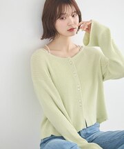 リブクロップドカーディガン