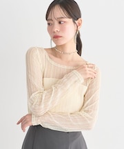 レースドッキングボートネックプルオーバー