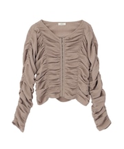 フロントホックシャーリングトップス