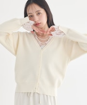 レーストリムカーディガン