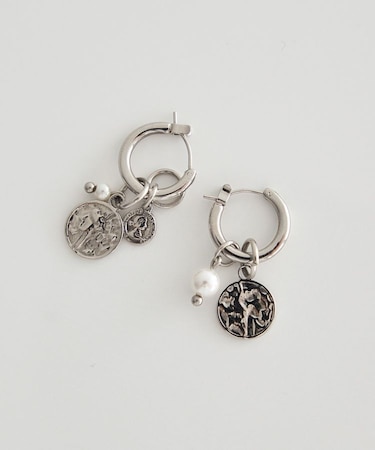 【ステンレス】コインフープピアス