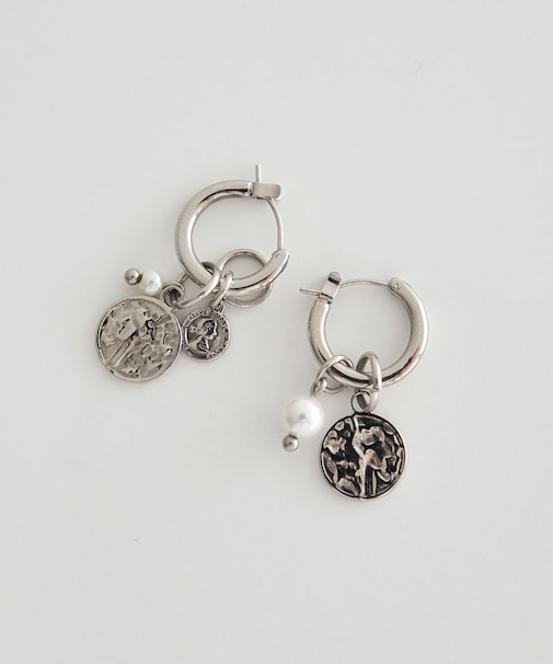 【ステンレス】コインフープピアス