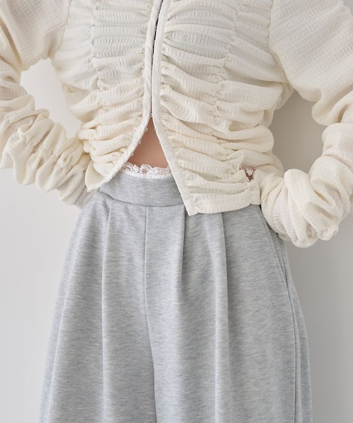 レースレイヤード風スウェットパンツ