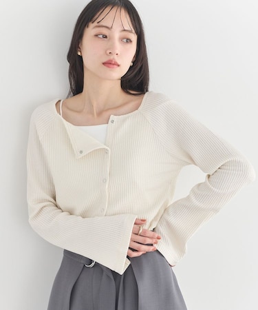 アシメ釦ツイストテレコカットソー