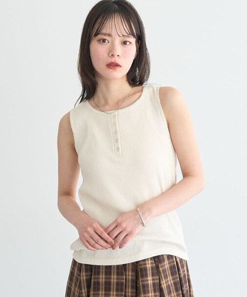 ピコミシンヘンリーネックタンクトップ