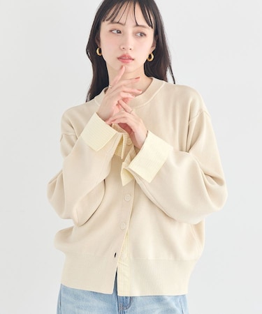 フェイクレイヤードカーディガン