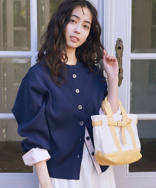 フェイクレイヤードカーディガン