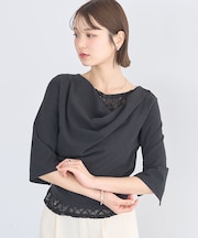 レースレイヤードドレーププルオーバー