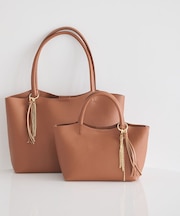 【軽量】チャーム付きミニトートバッグ