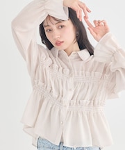 シャーリングストライプシャツ