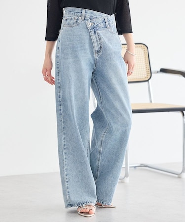 ウエストアシメデニムパンツ