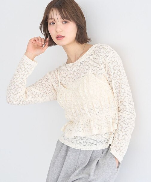 SET2点カットレースプルオーバー+ビスチェ