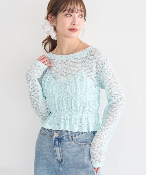 SET2点カットレースプルオーバー＋ビスチェ