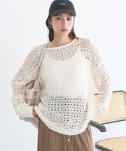 メッシュニットプルオーバー