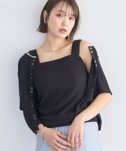 チェーンリブラメカットタンクトップ