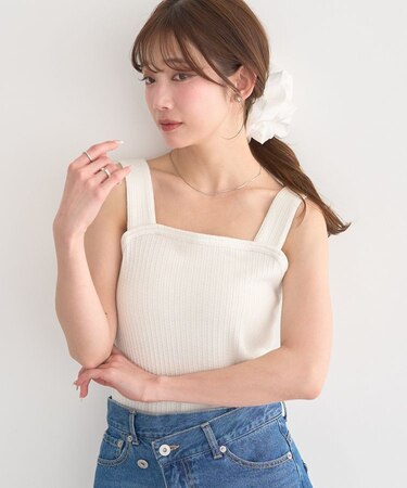 チェーンリブラメカットタンクトップ