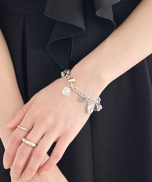 ストーンMIXチャームブレスレット