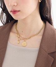 【ステンレス】コインモチーフ3連ネックレス