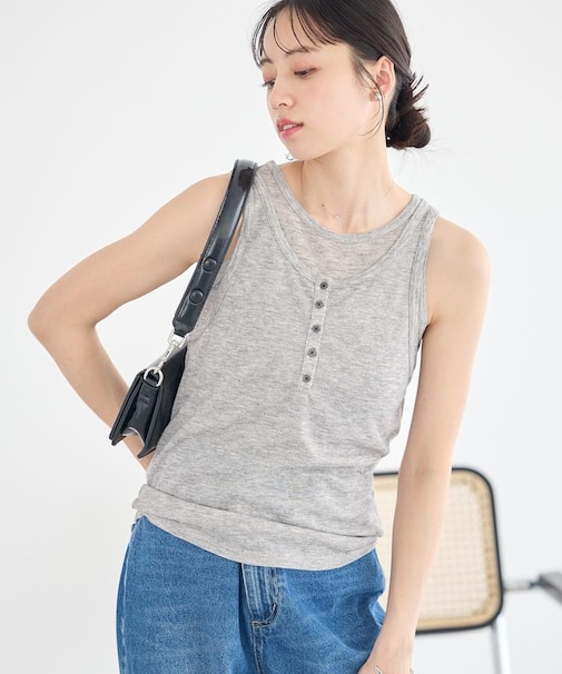 シアーフライスレイヤードタンクトップ