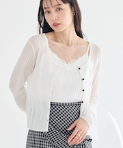 シアーリブカーディガン