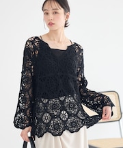 クロシェ風プルオーバー