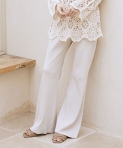 セルフカットリブフレアパンツ